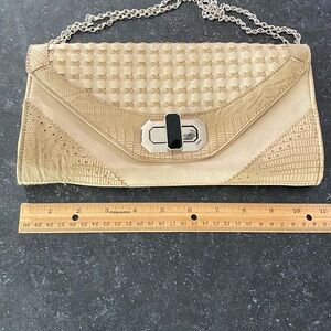 Elegant Gold Clutch with Chain Strap